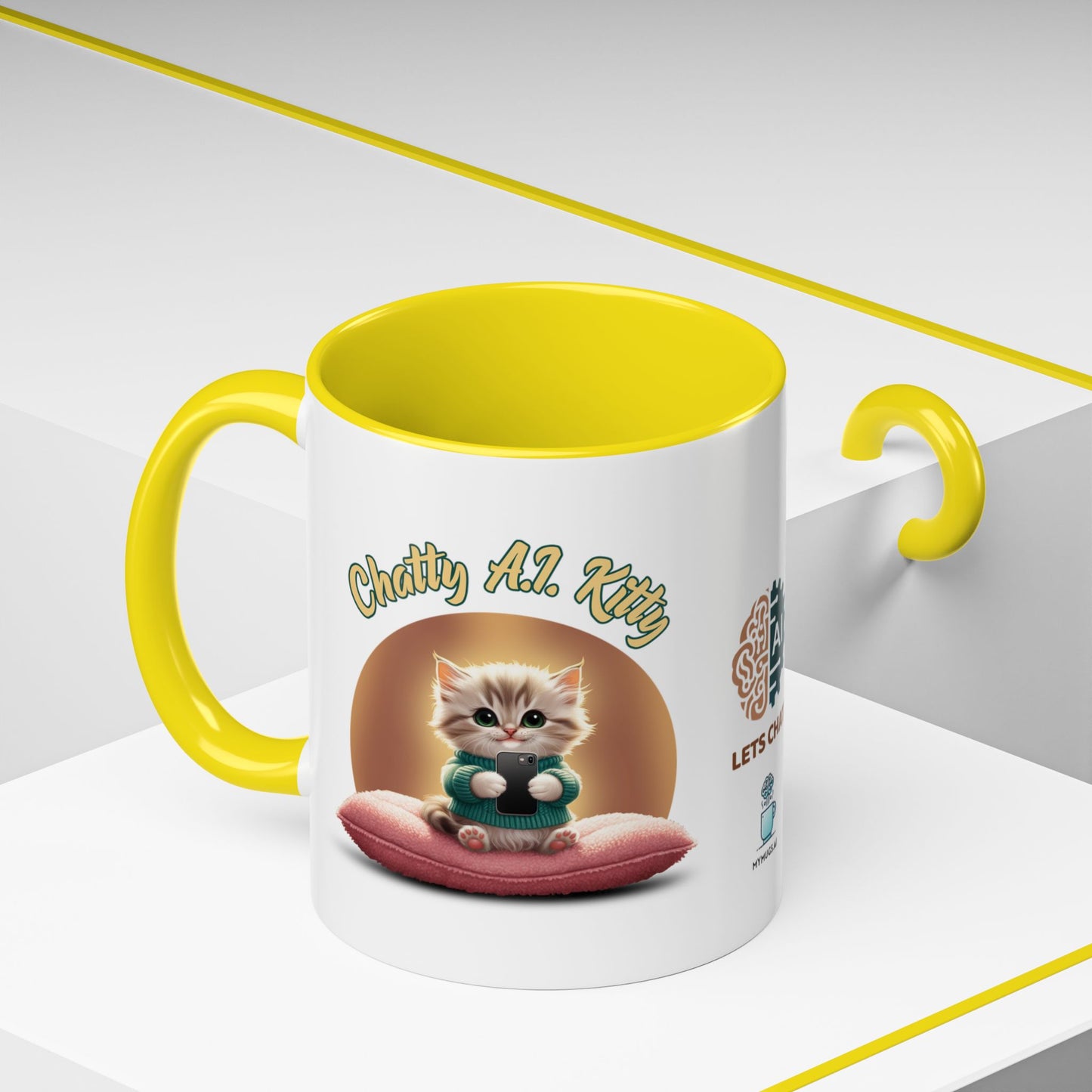 Chatty A.I. Kitty Twitch - AI Enabled Accent Mug