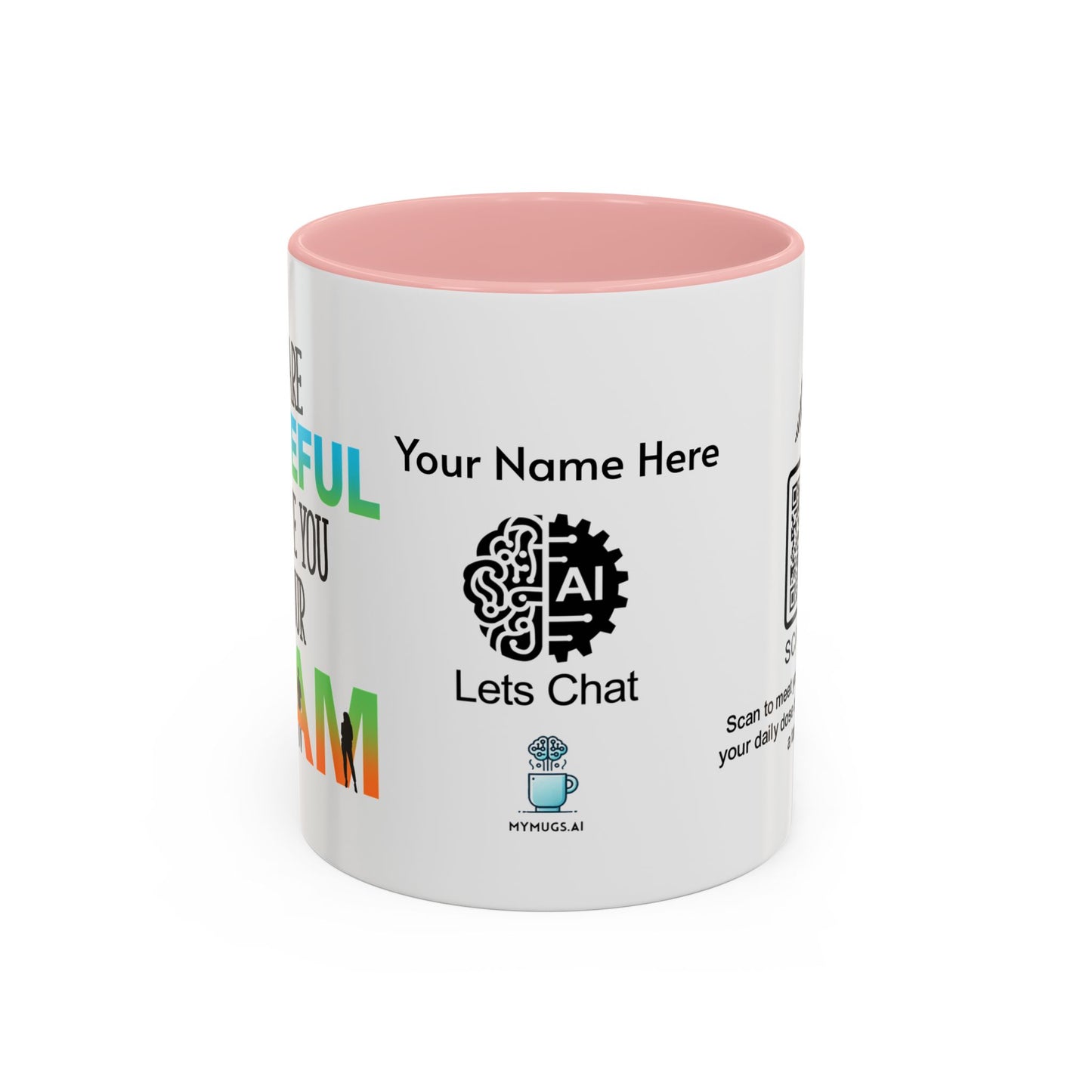 We are grateful to have you on our team - Personalised Accent Coffee Mug