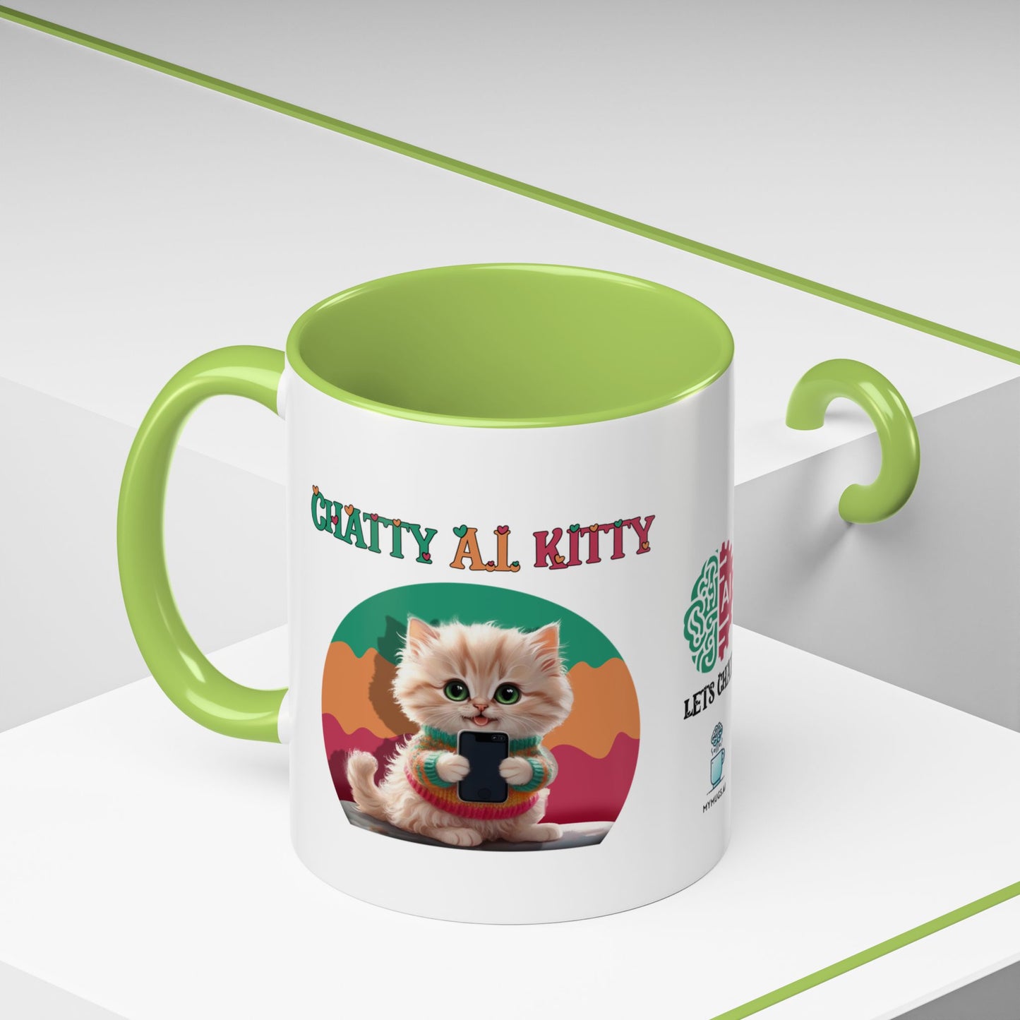 Chat A.I. Kitty Pebbles - AI Enabled Accent Mug