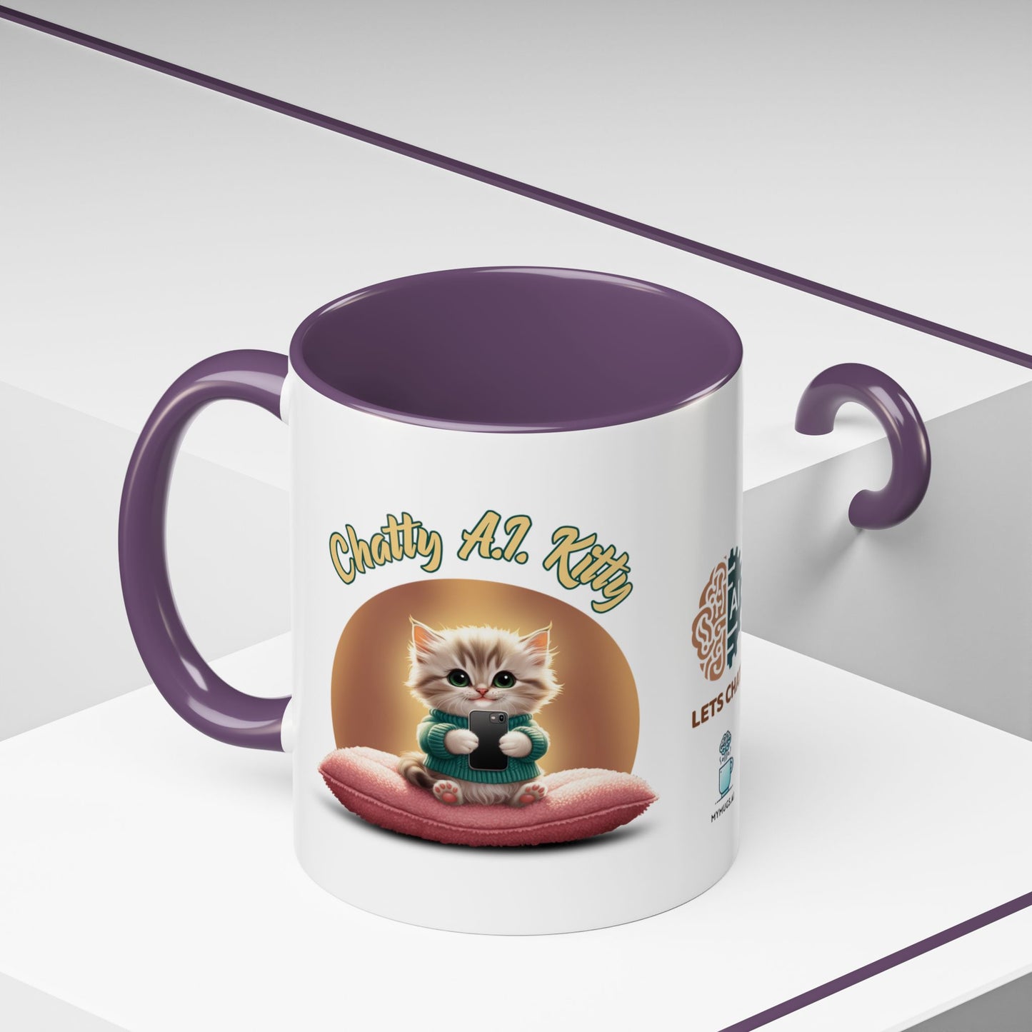 Chatty A.I. Kitty Twitch - AI Enabled Accent Mug