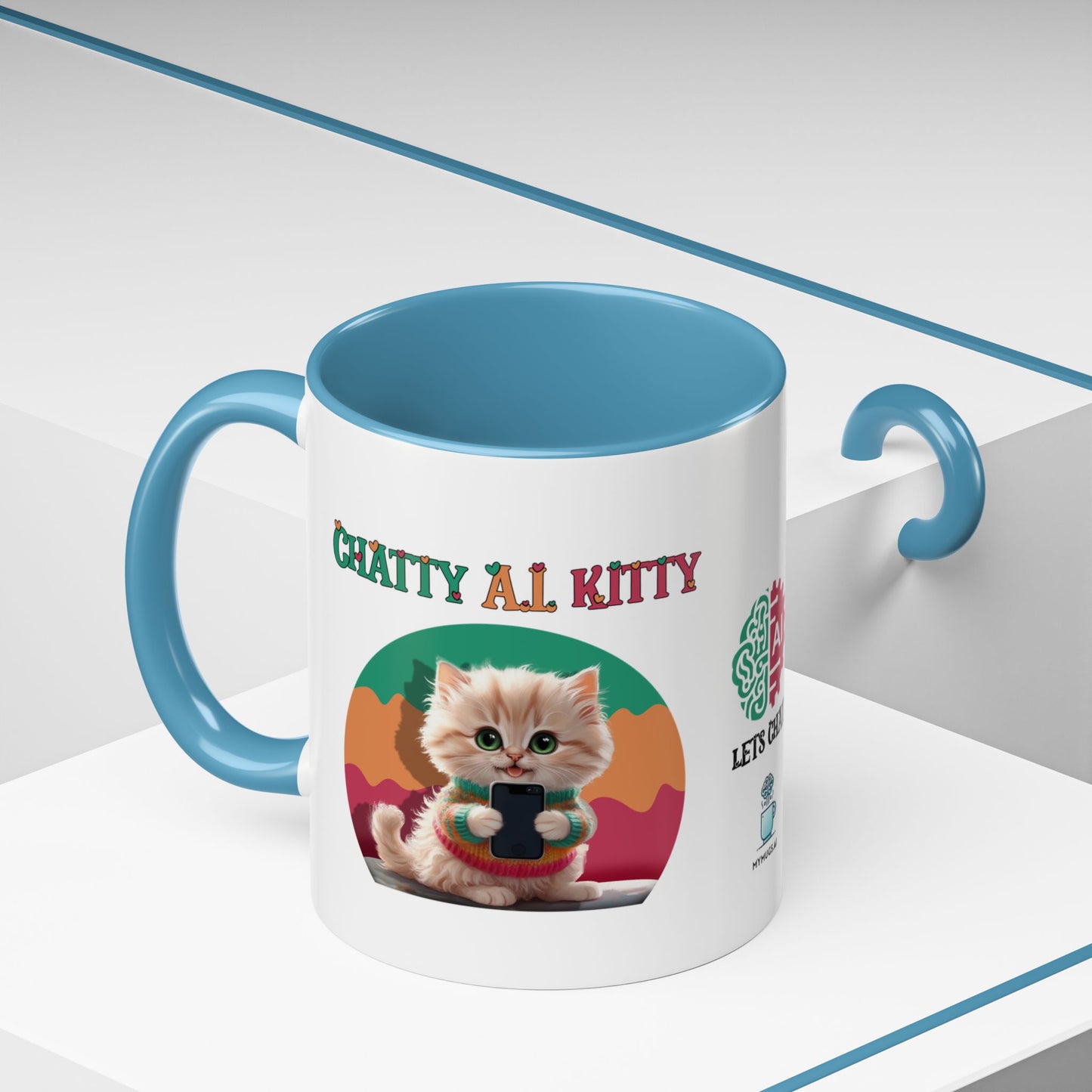 Chat A.I. Kitty Pebbles - AI Enabled Accent Mug