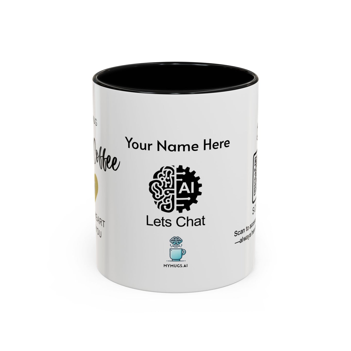 This mug holds coffee, but my heart holds you - Personalised Accent Coffee Mug