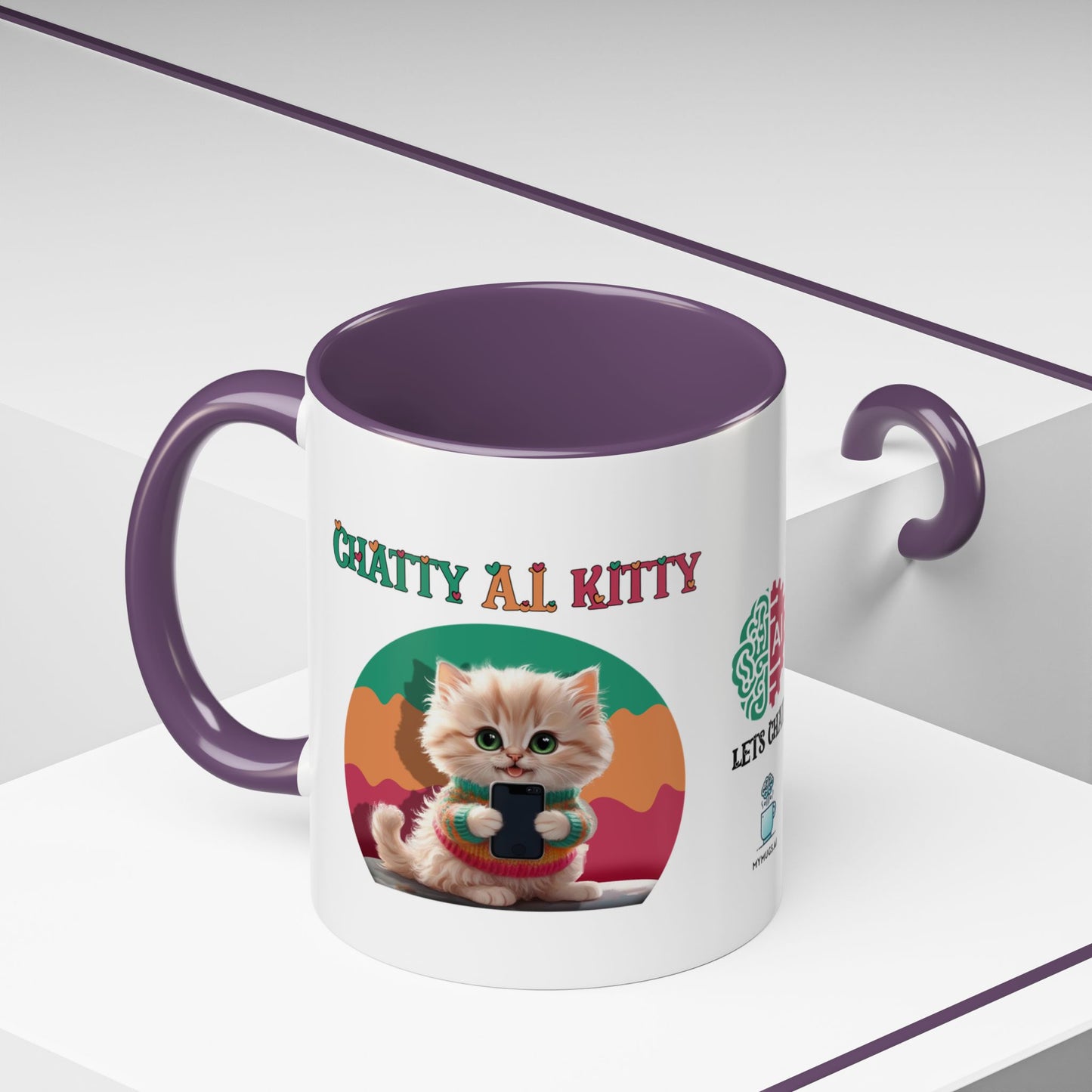 Chat A.I. Kitty Pebbles - AI Enabled Accent Mug