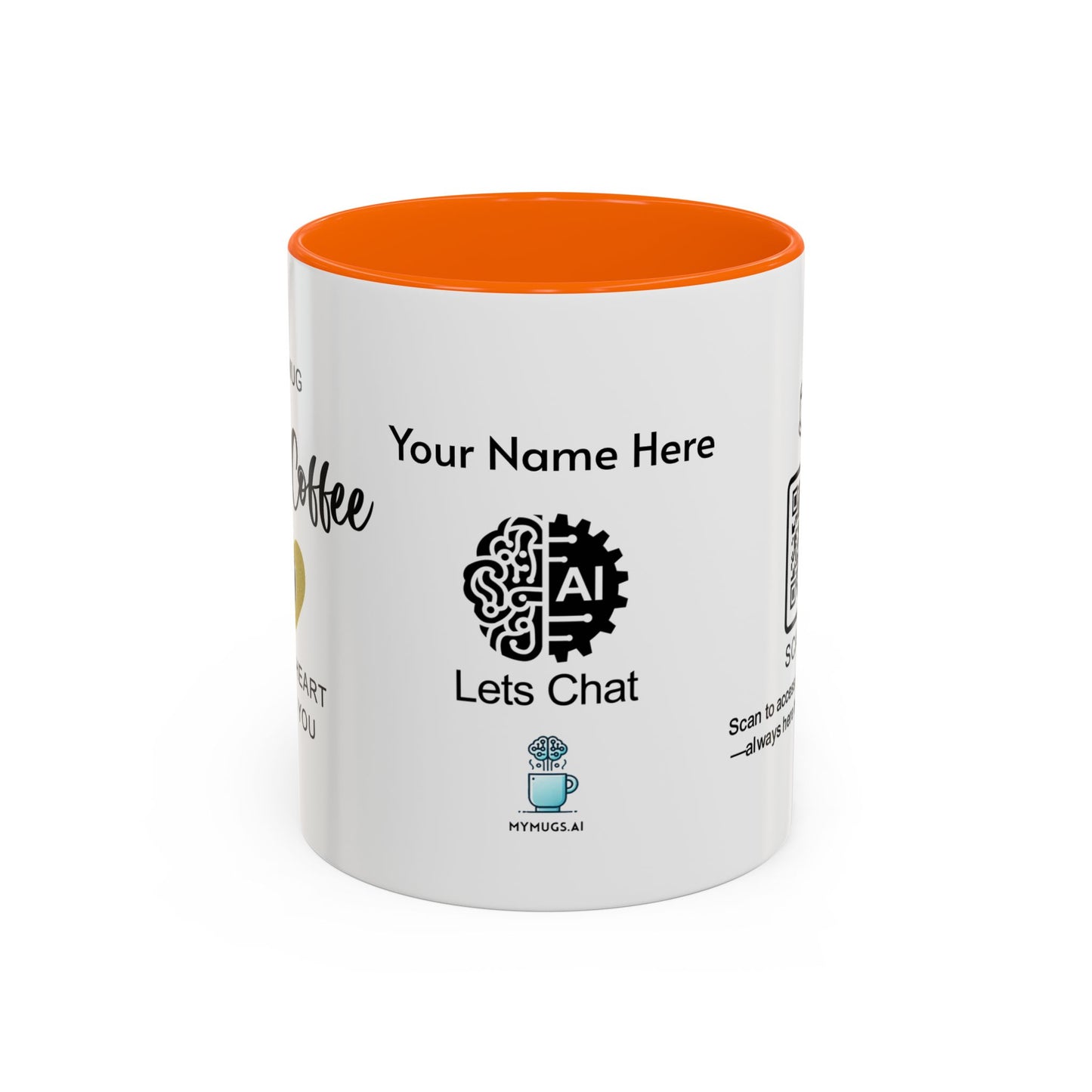 This mug holds coffee, but my heart holds you - Personalised Accent Coffee Mug