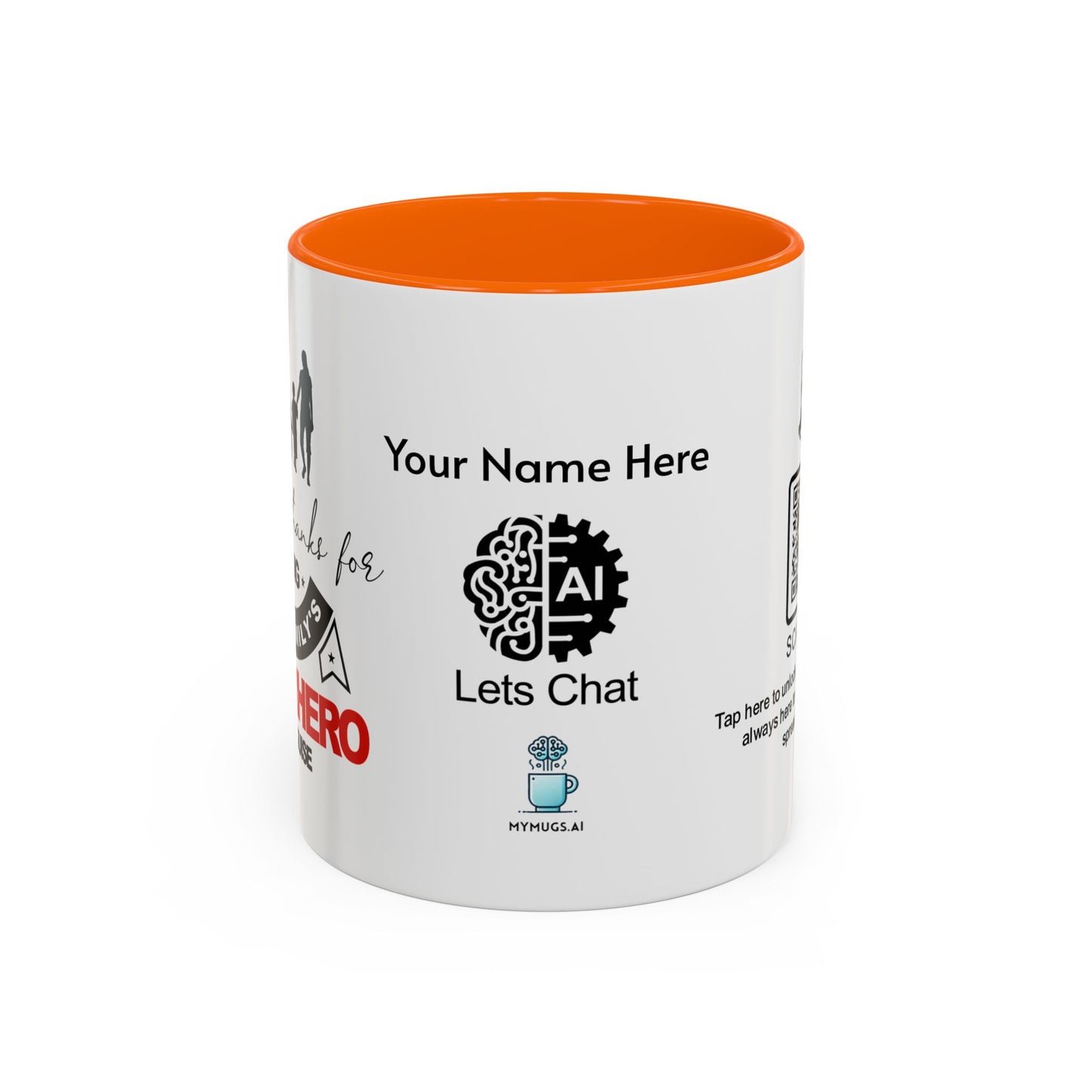 Dad, thanks for being our family's superhero in disguise - Personalised Accent Coffee Mug
