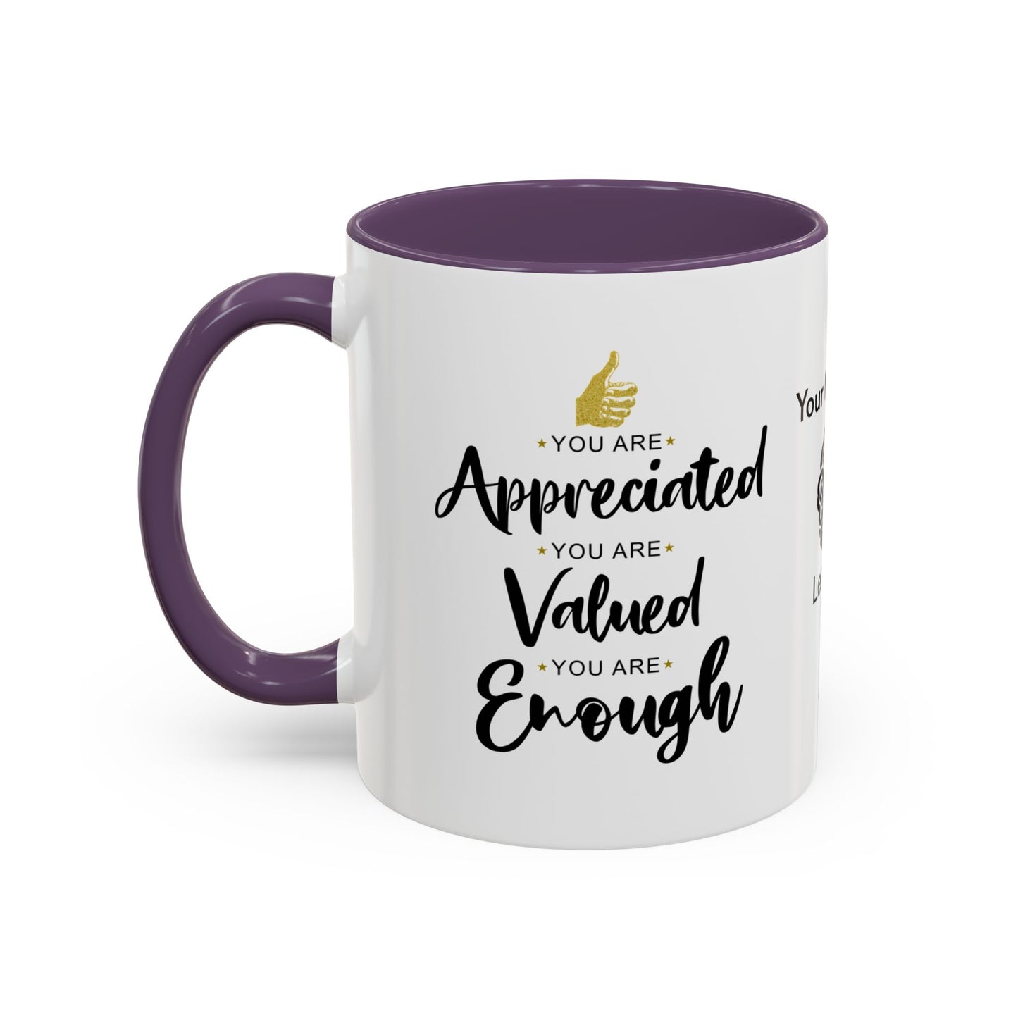 You are appreciated - Personalised Accent Coffee Mug
