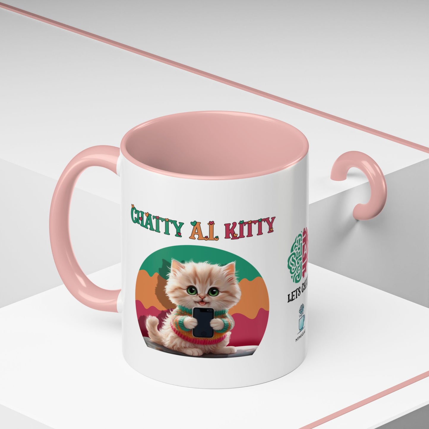 Chat A.I. Kitty Pebbles - AI Enabled Accent Mug