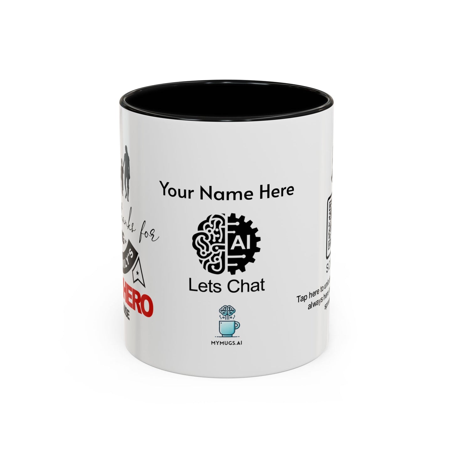 Dad, thanks for being our family's superhero in disguise - Personalised Accent Coffee Mug