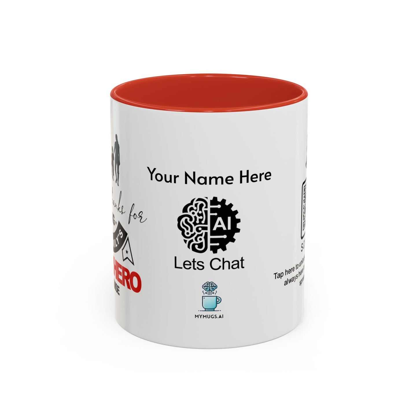 Dad, thanks for being our family's superhero in disguise - Personalised Accent Coffee Mug