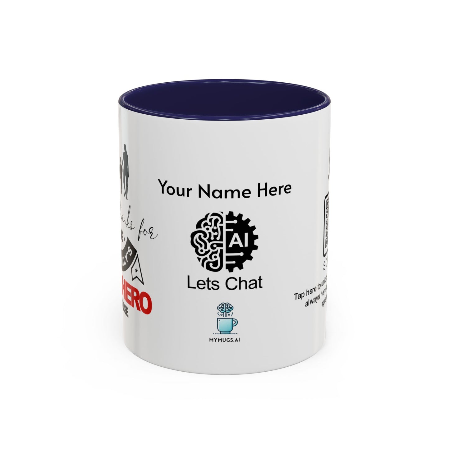 Dad, thanks for being our family's superhero in disguise - Personalised Accent Coffee Mug