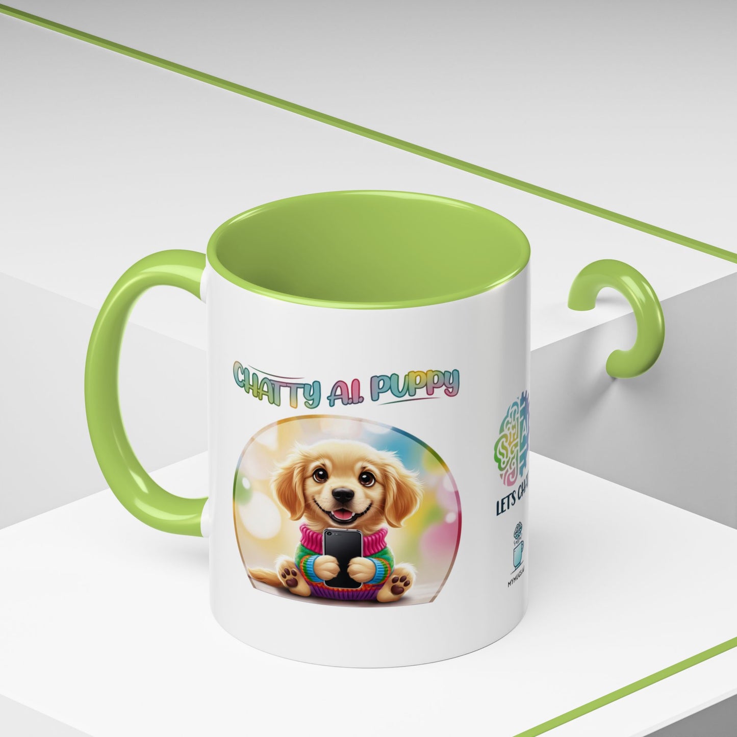 Chatty A.I. Puppy Biscuit- AI Enabled Accent Mug