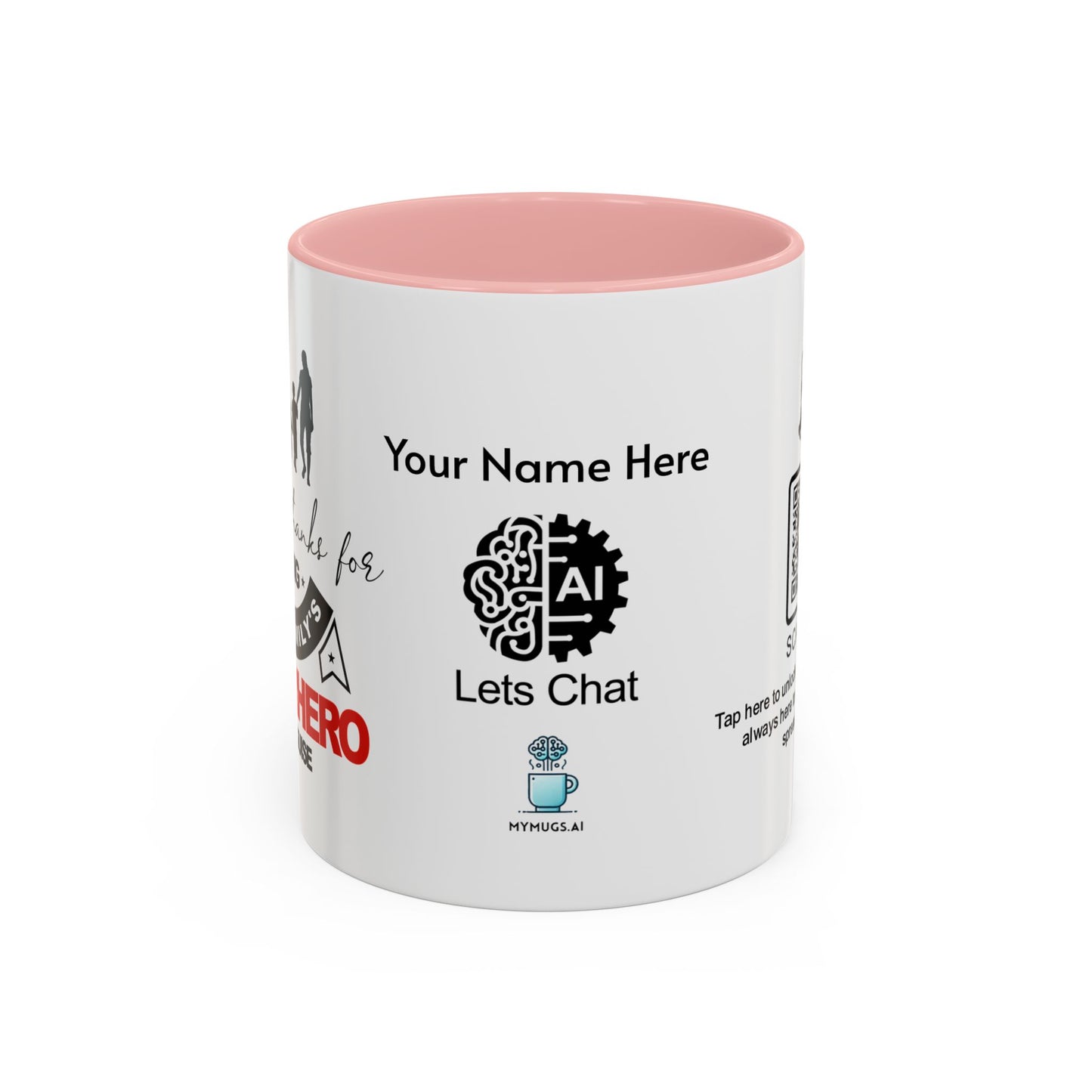 Dad, thanks for being our family's superhero in disguise - Personalised Accent Coffee Mug