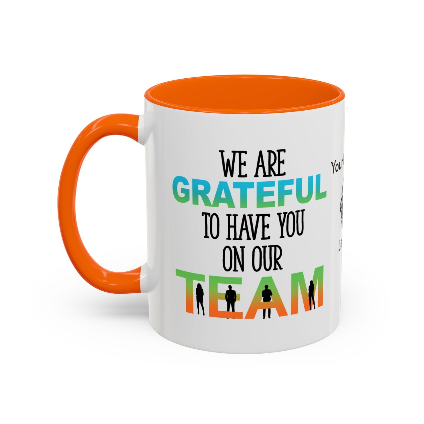 We are grateful to have you on our team - Personalised Accent Coffee Mug