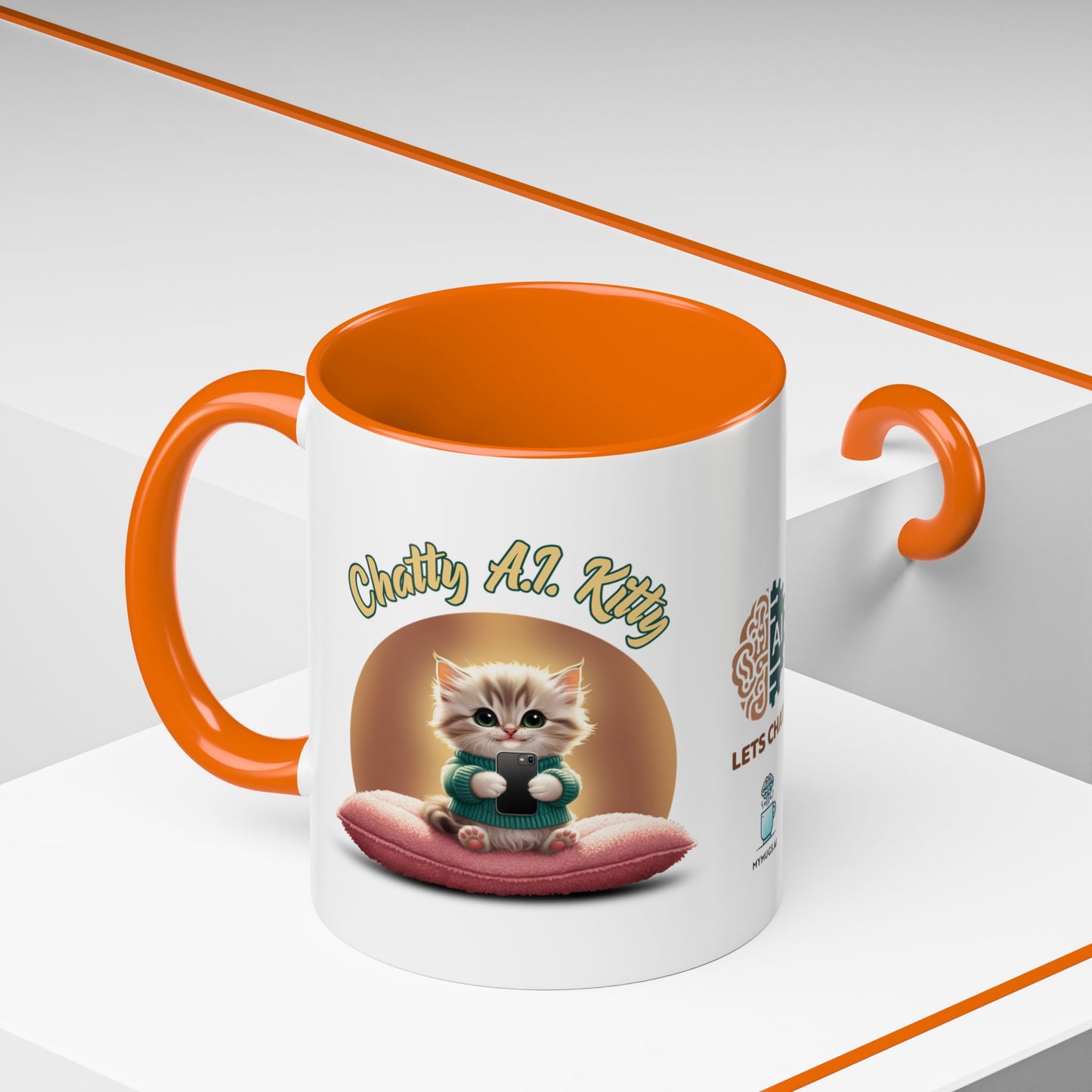 Chatty A.I. Kitty Twitch - AI Enabled Accent Mug