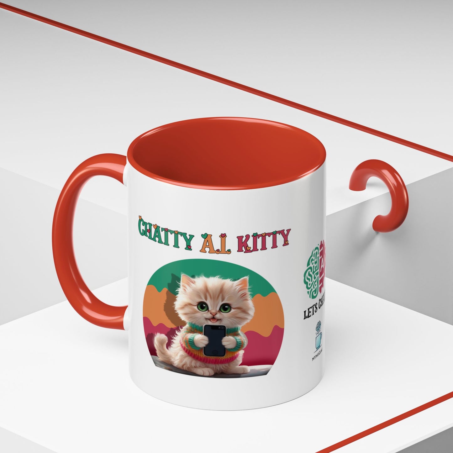 Chat A.I. Kitty Pebbles - AI Enabled Accent Mug