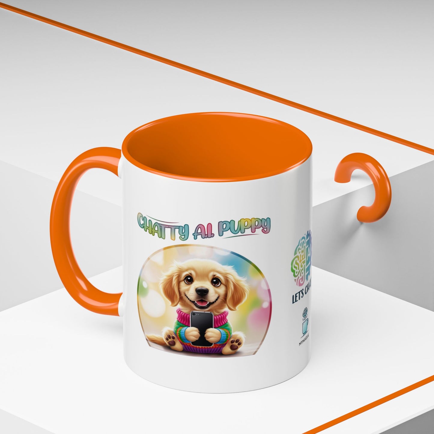 Chatty A.I. Puppy Biscuit- AI Enabled Accent Mug