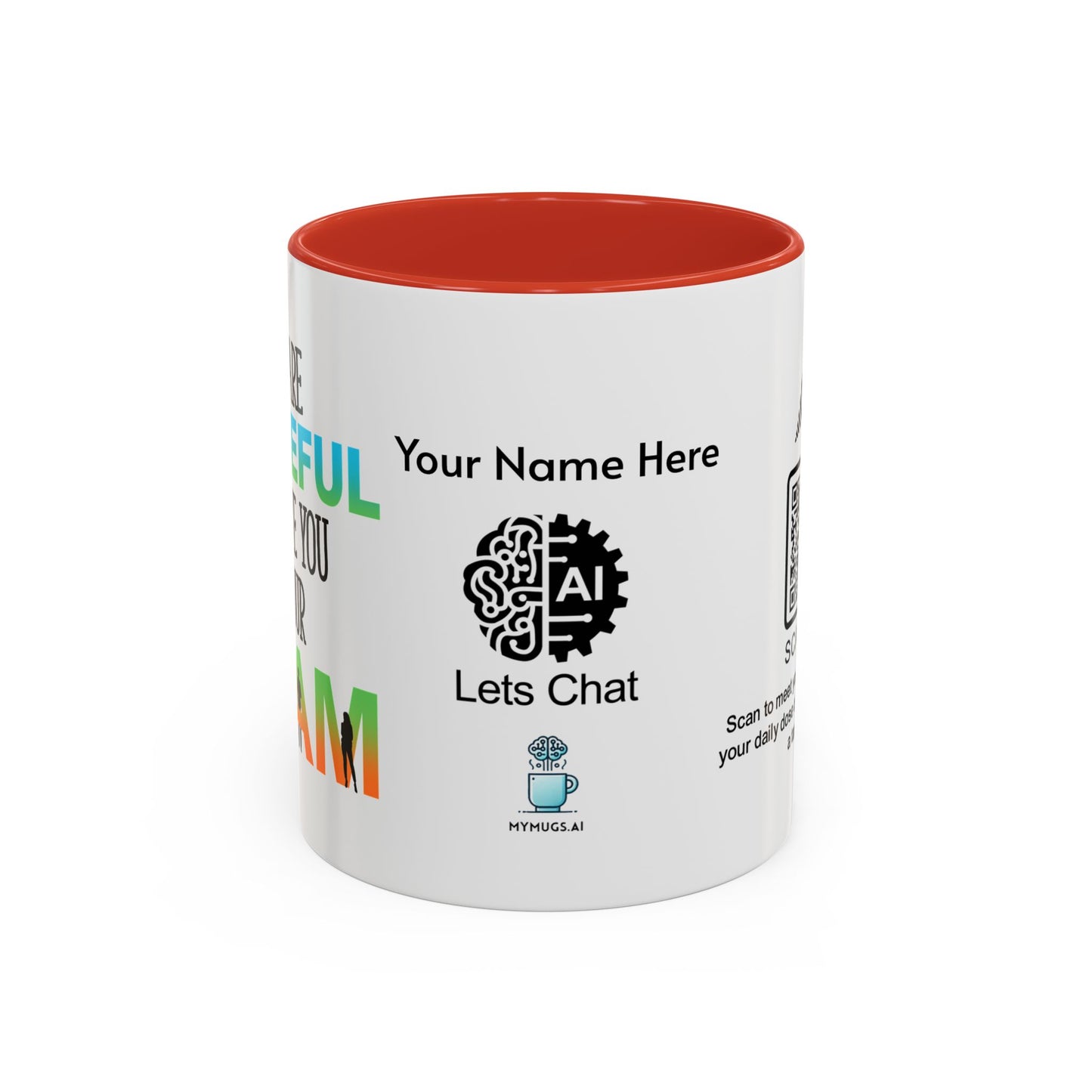 We are grateful to have you on our team - Personalised Accent Coffee Mug