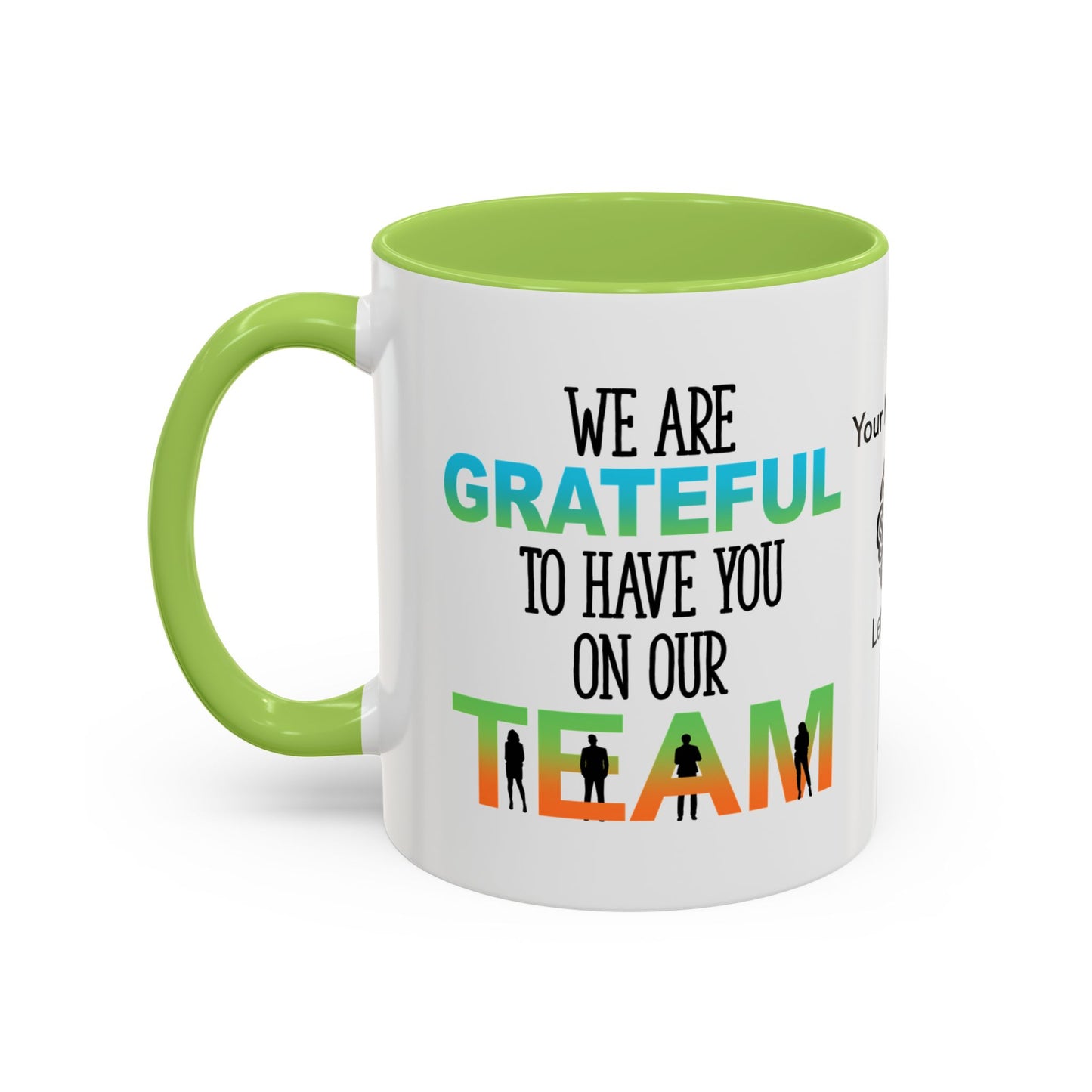 We are grateful to have you on our team - Personalised Accent Coffee Mug