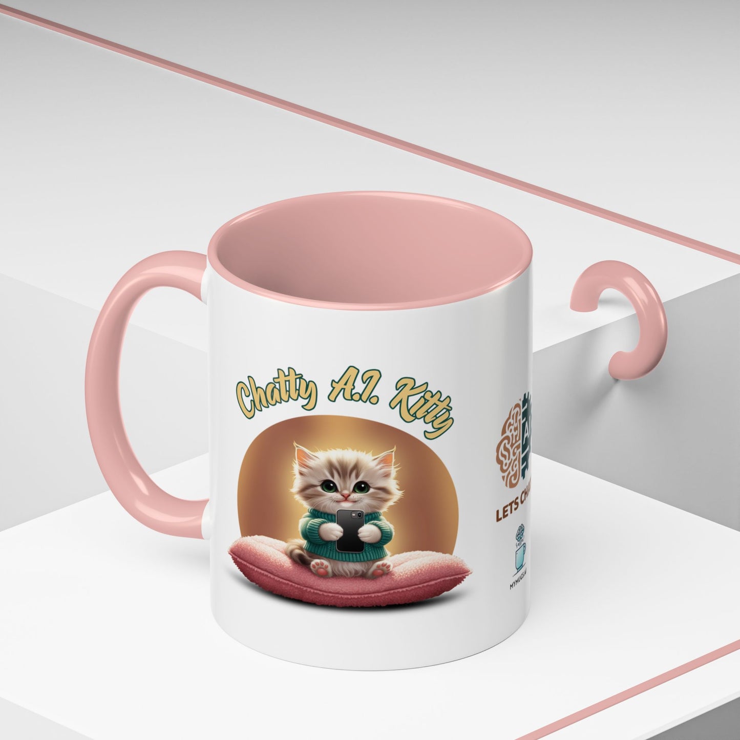 Chatty A.I. Kitty Twitch - AI Enabled Accent Mug