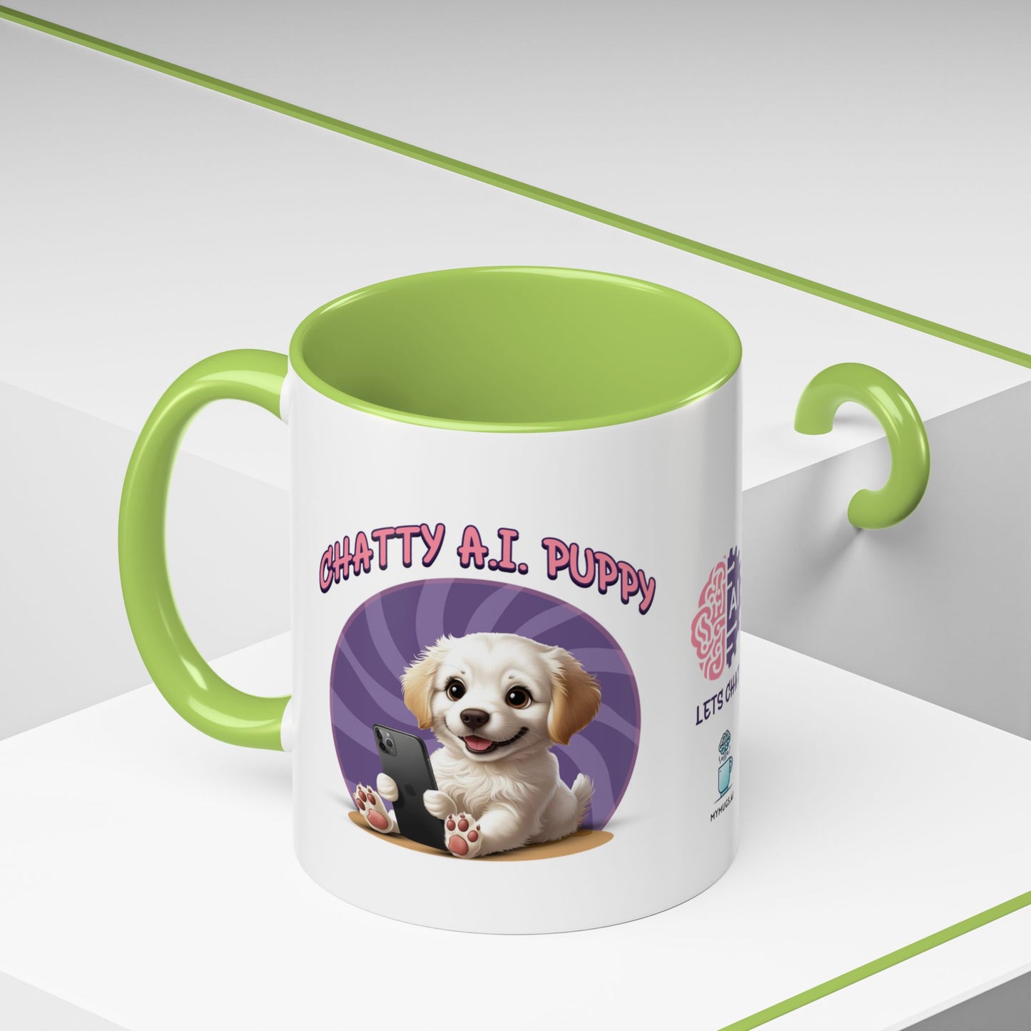 Chatty A.I. Puppy Coco - AI Enabled Accent Mug