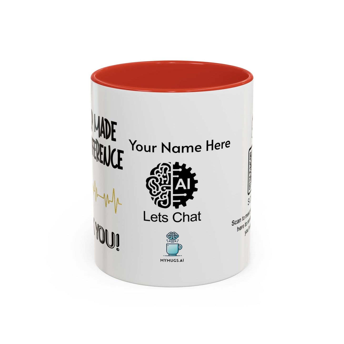 Your help made all the difference. Thank you! - Personalised Accent Coffee Mug