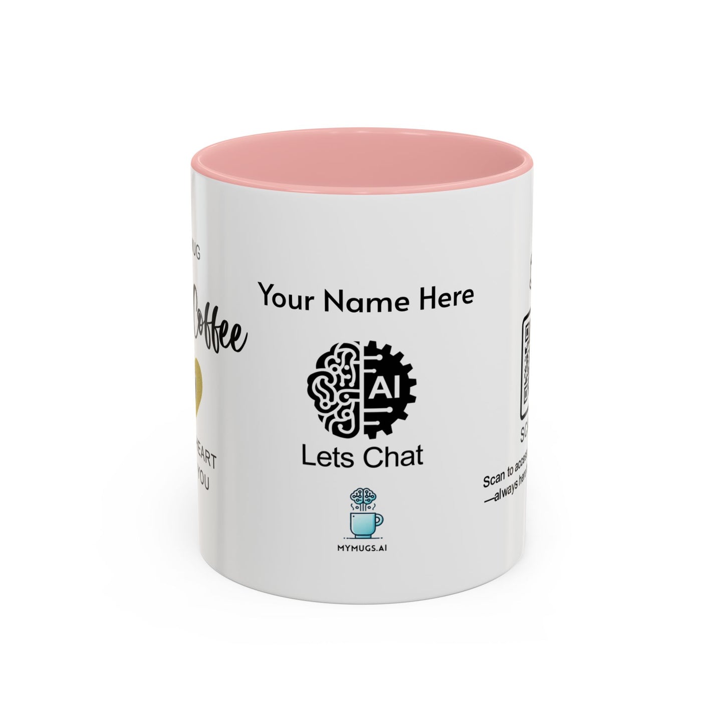 This mug holds coffee, but my heart holds you - Personalised Accent Coffee Mug