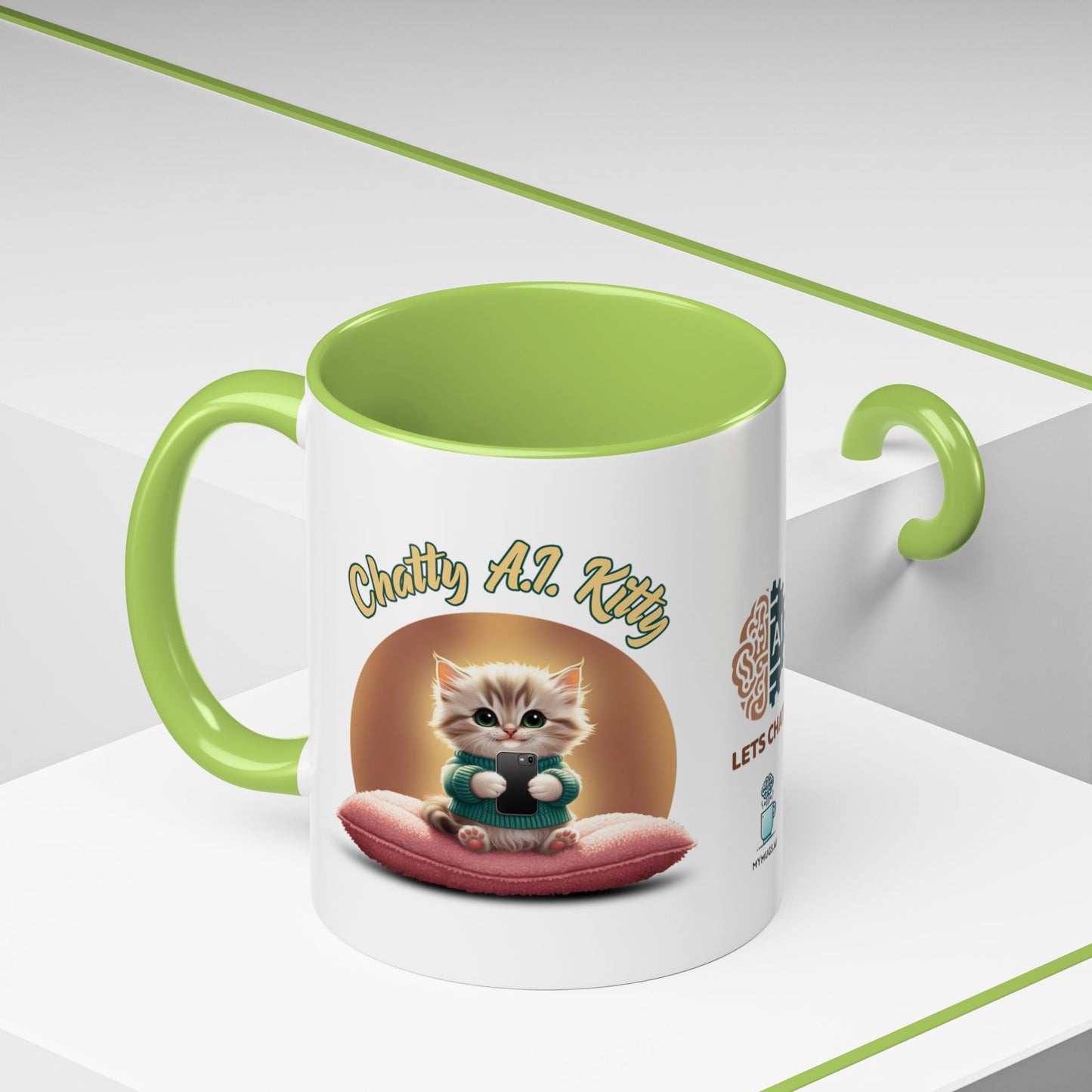 Chatty A.I. Kitty Twitch - AI Enabled Accent Mug