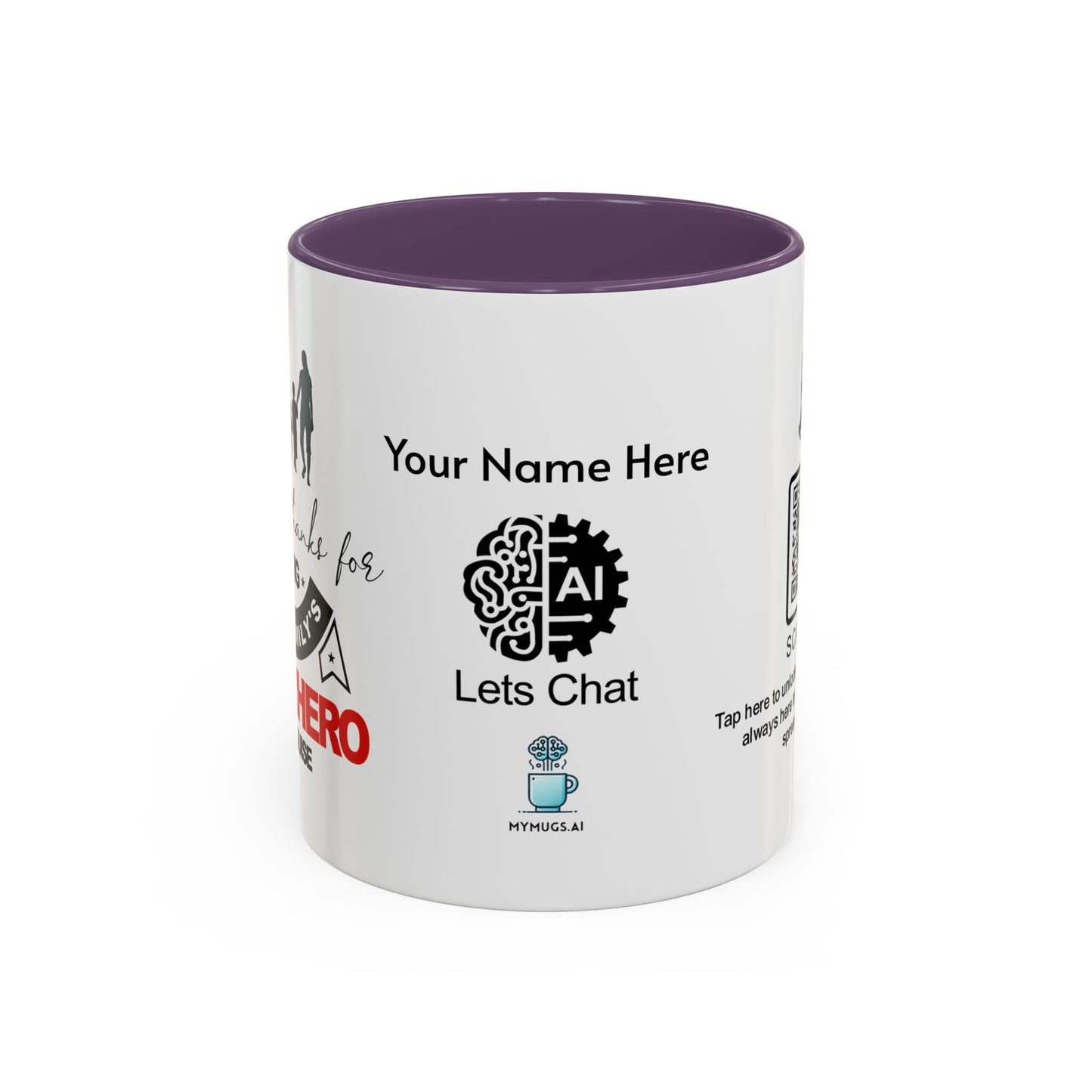 Dad, thanks for being our family's superhero in disguise - Personalised Accent Coffee Mug