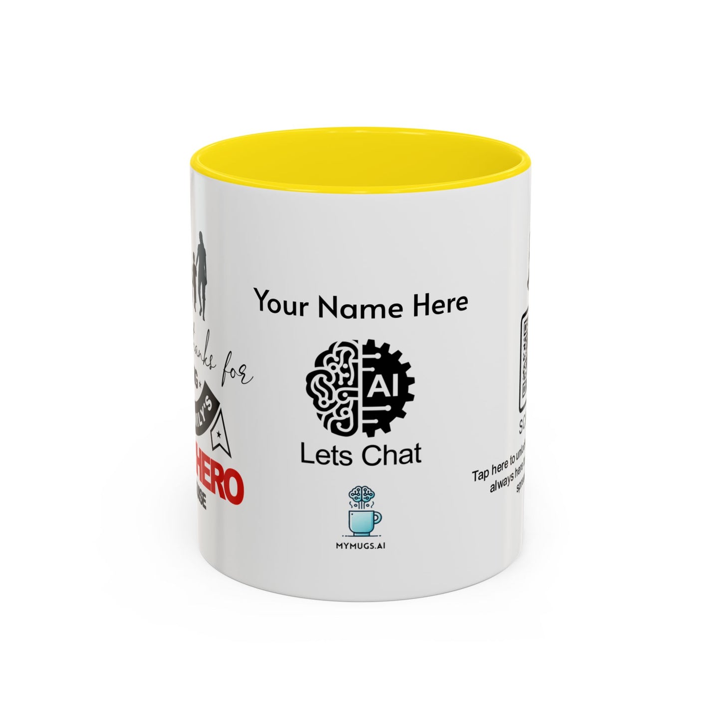 Dad, thanks for being our family's superhero in disguise - Personalised Accent Coffee Mug