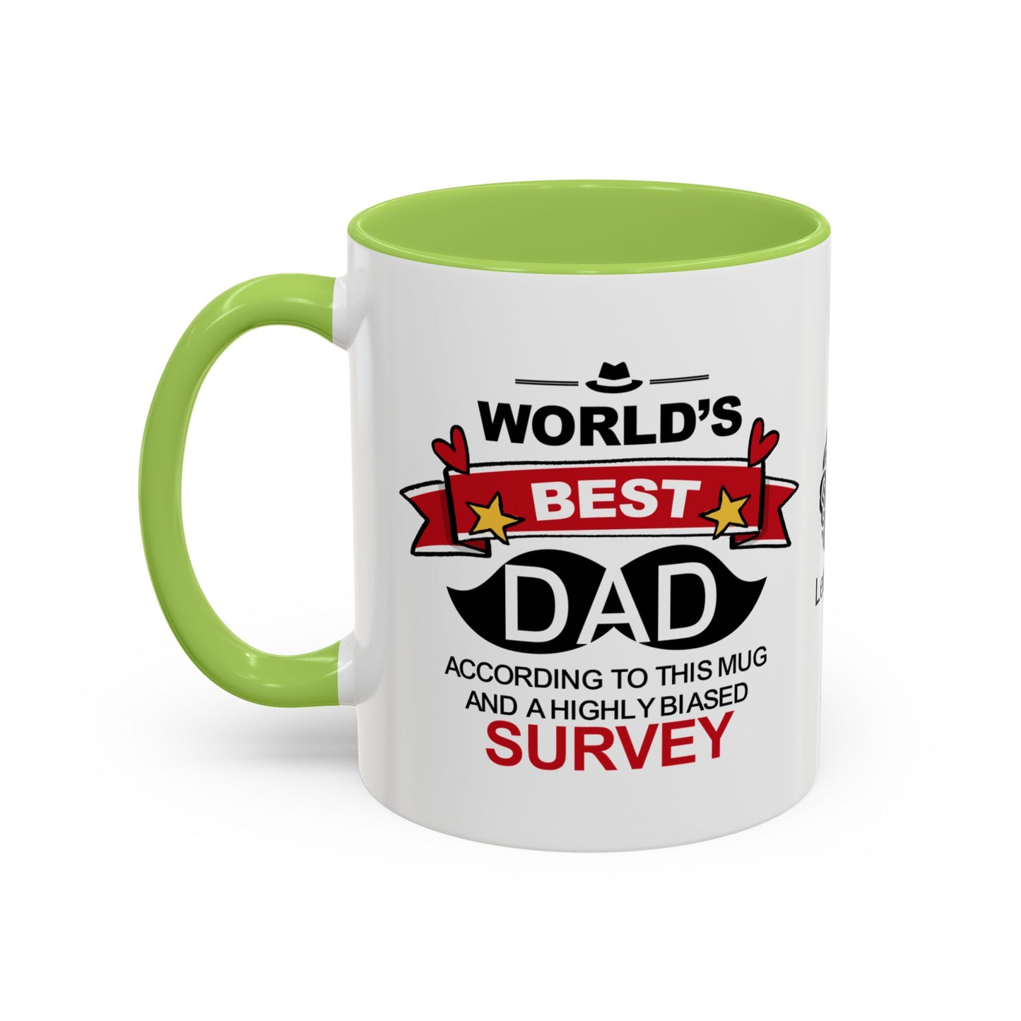 World’s Best Dad* (*According to this mug and a highly biased survey) - Accent Coffee Mug