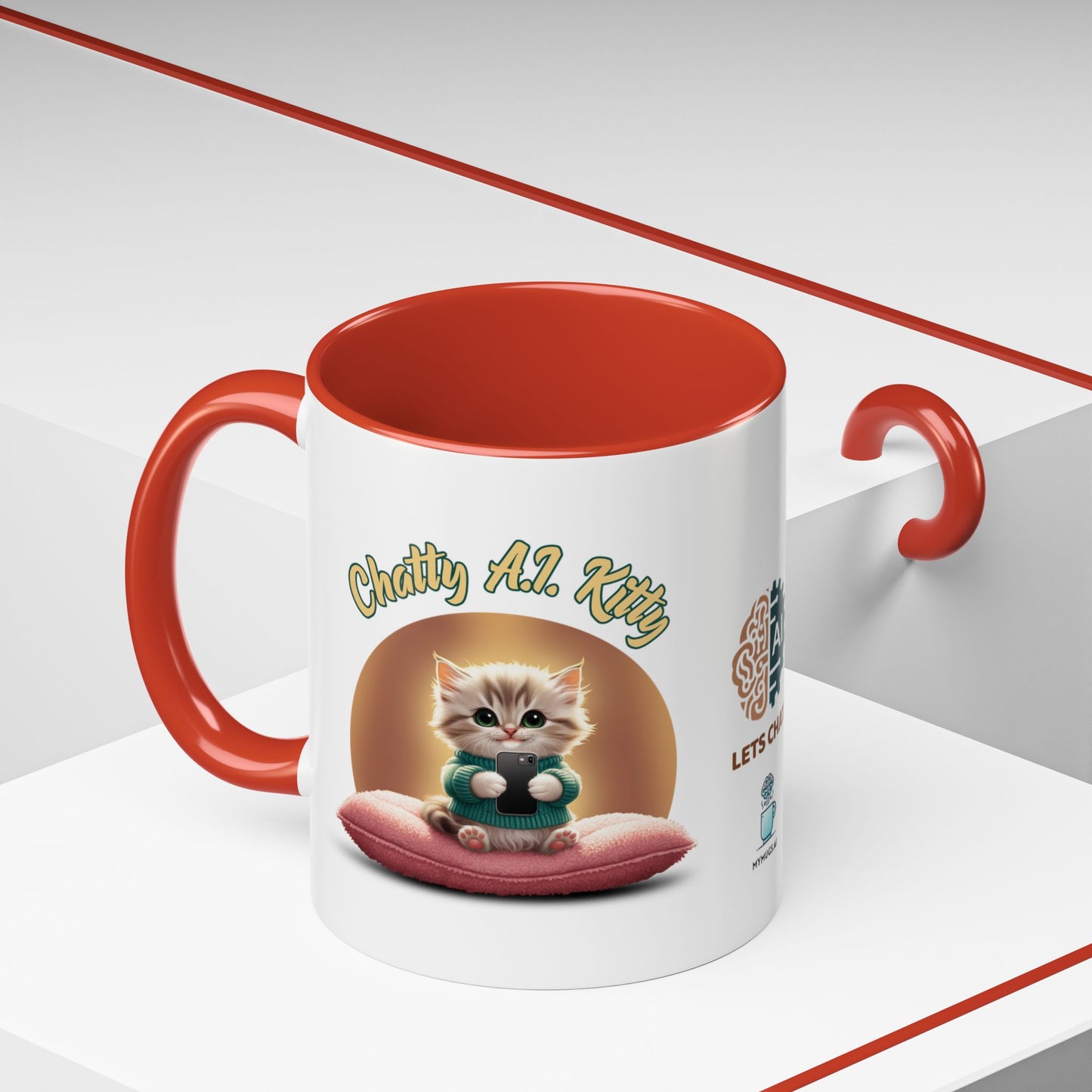 Chatty A.I. Kitty Twitch - AI Enabled Accent Mug