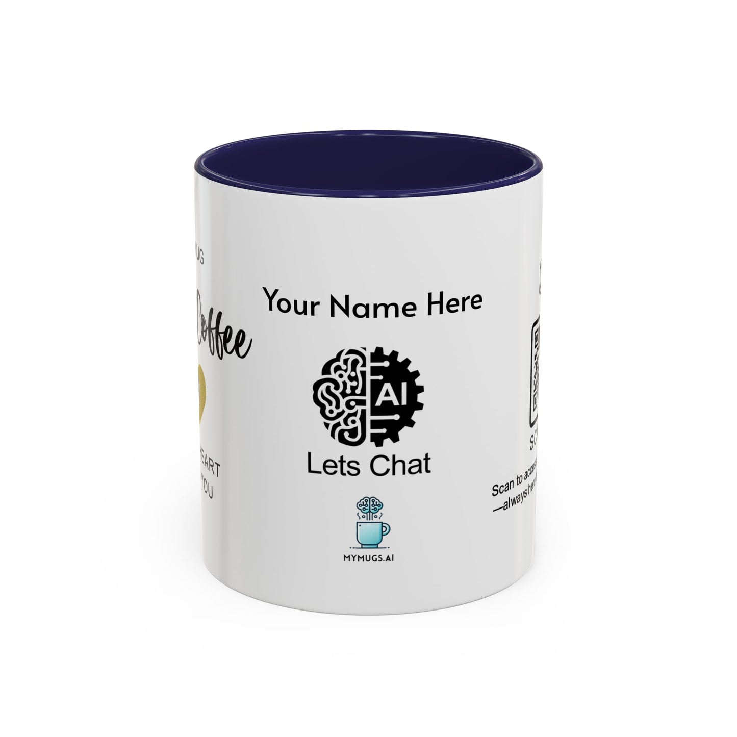 This mug holds coffee, but my heart holds you - Personalised Accent Coffee Mug