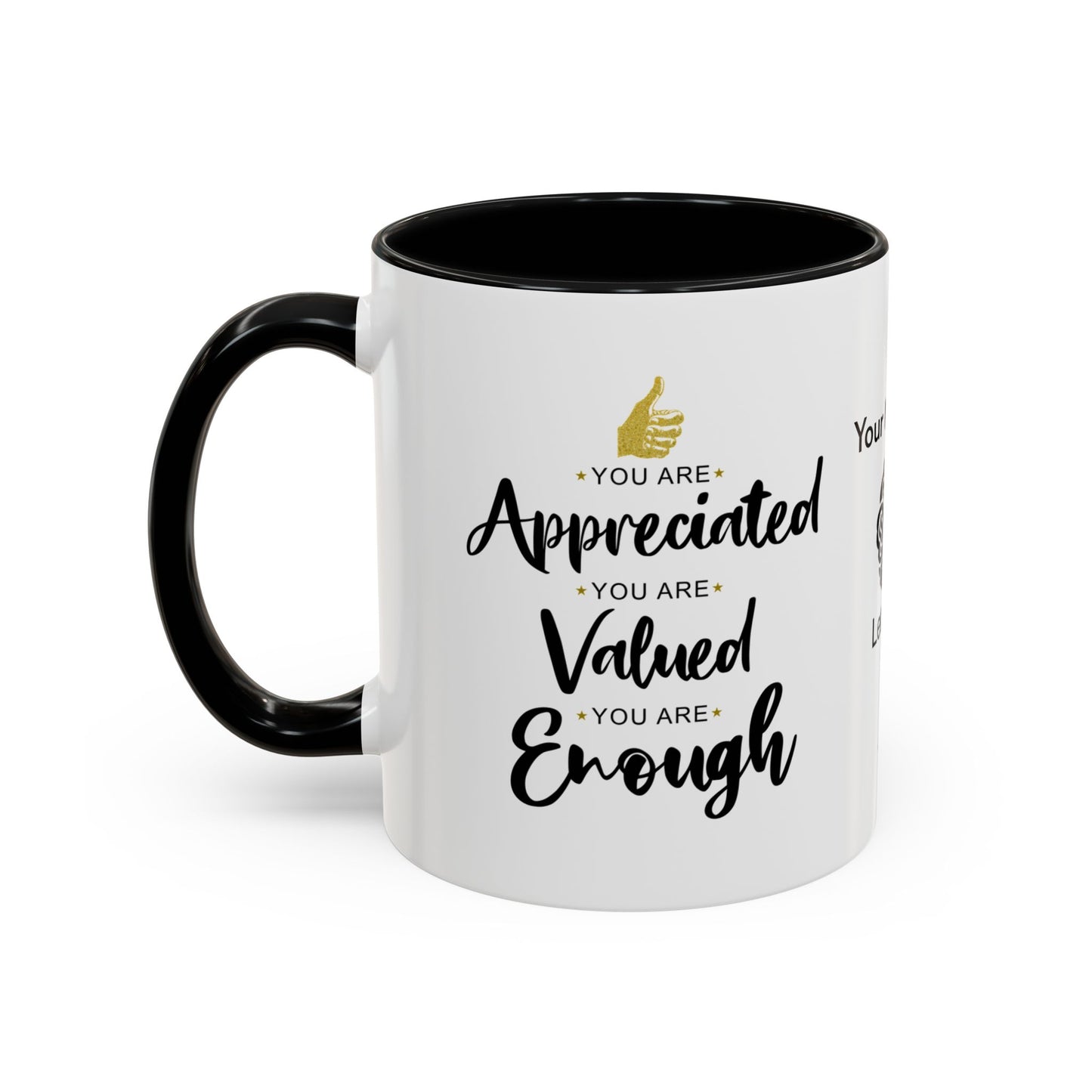 You are appreciated - Personalised Accent Coffee Mug