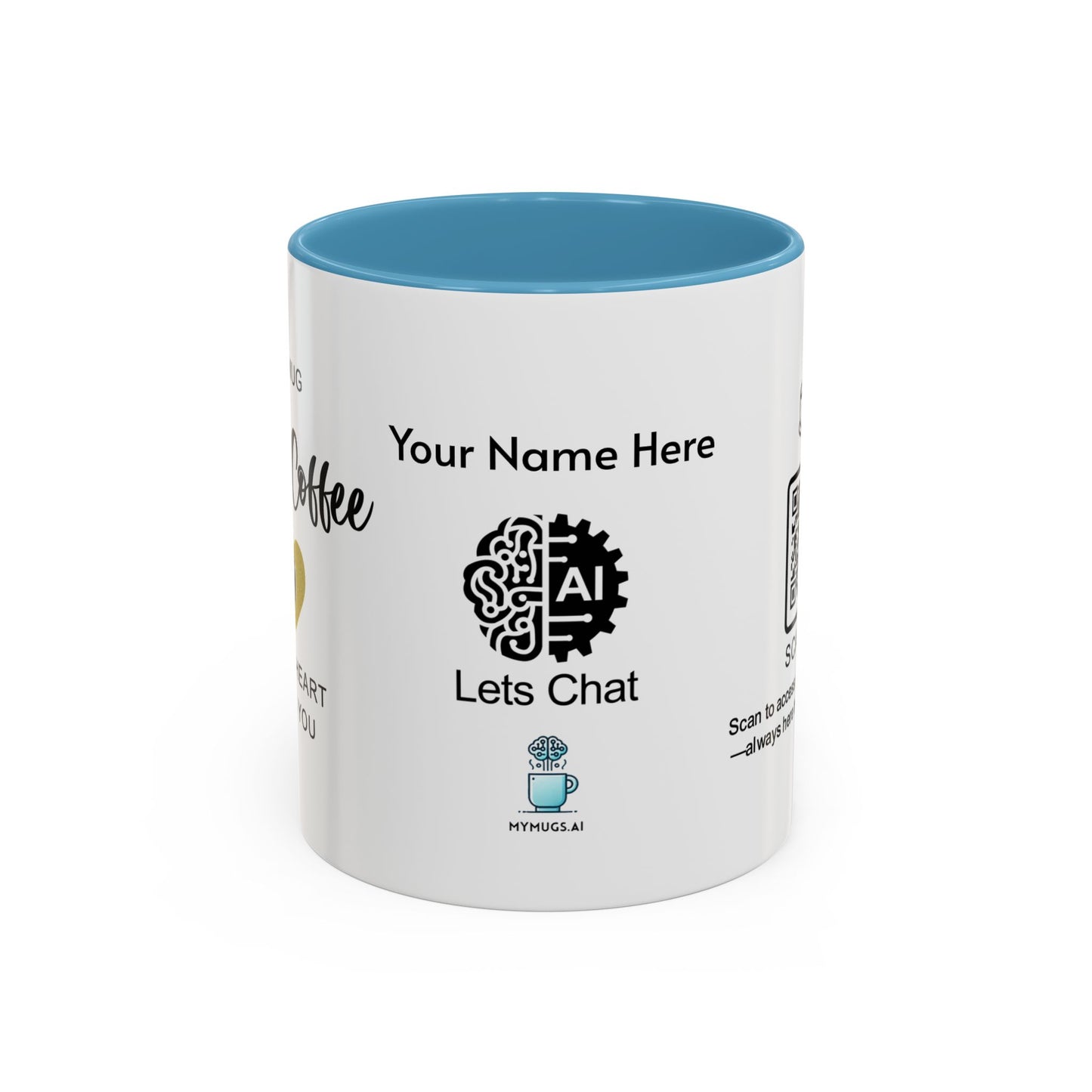 This mug holds coffee, but my heart holds you - Personalised Accent Coffee Mug