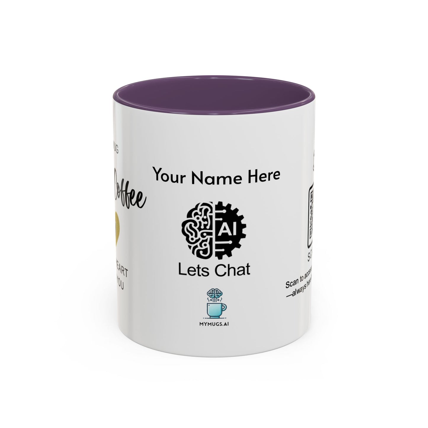 This mug holds coffee, but my heart holds you - Personalised Accent Coffee Mug