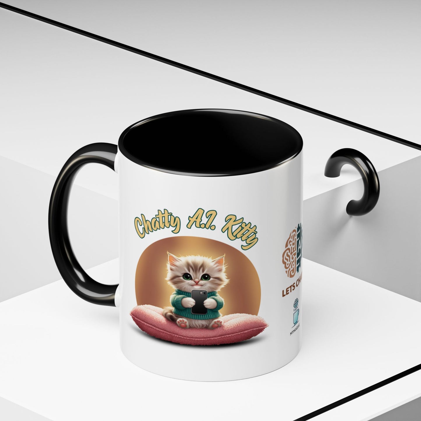 Chatty A.I. Kitty Twitch - AI Enabled Accent Mug