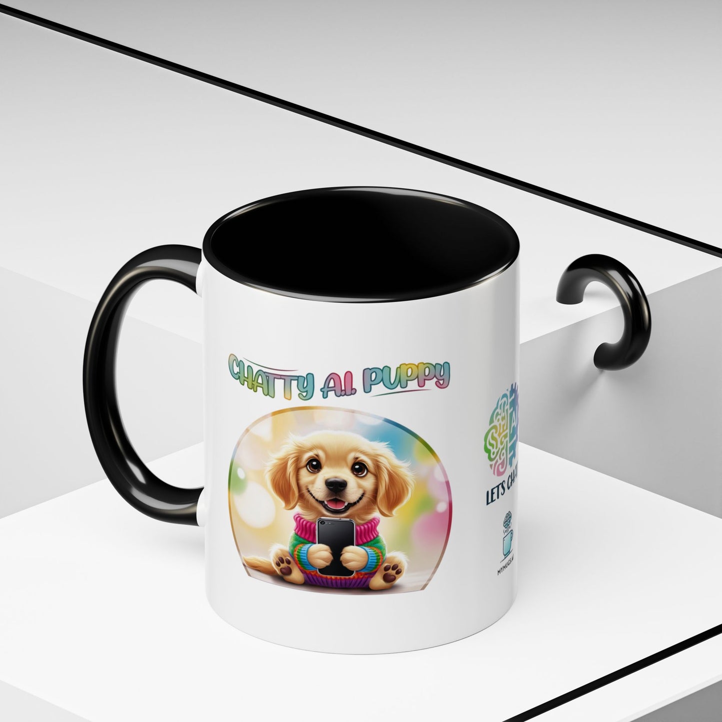 Chatty A.I. Puppy Biscuit- AI Enabled Accent Mug