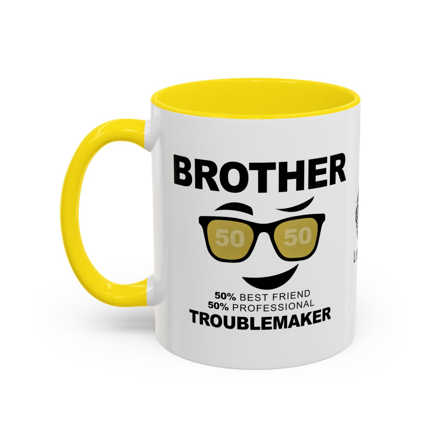 Brother: 50% best friend, 50% professional troublemaker - Accent Mug