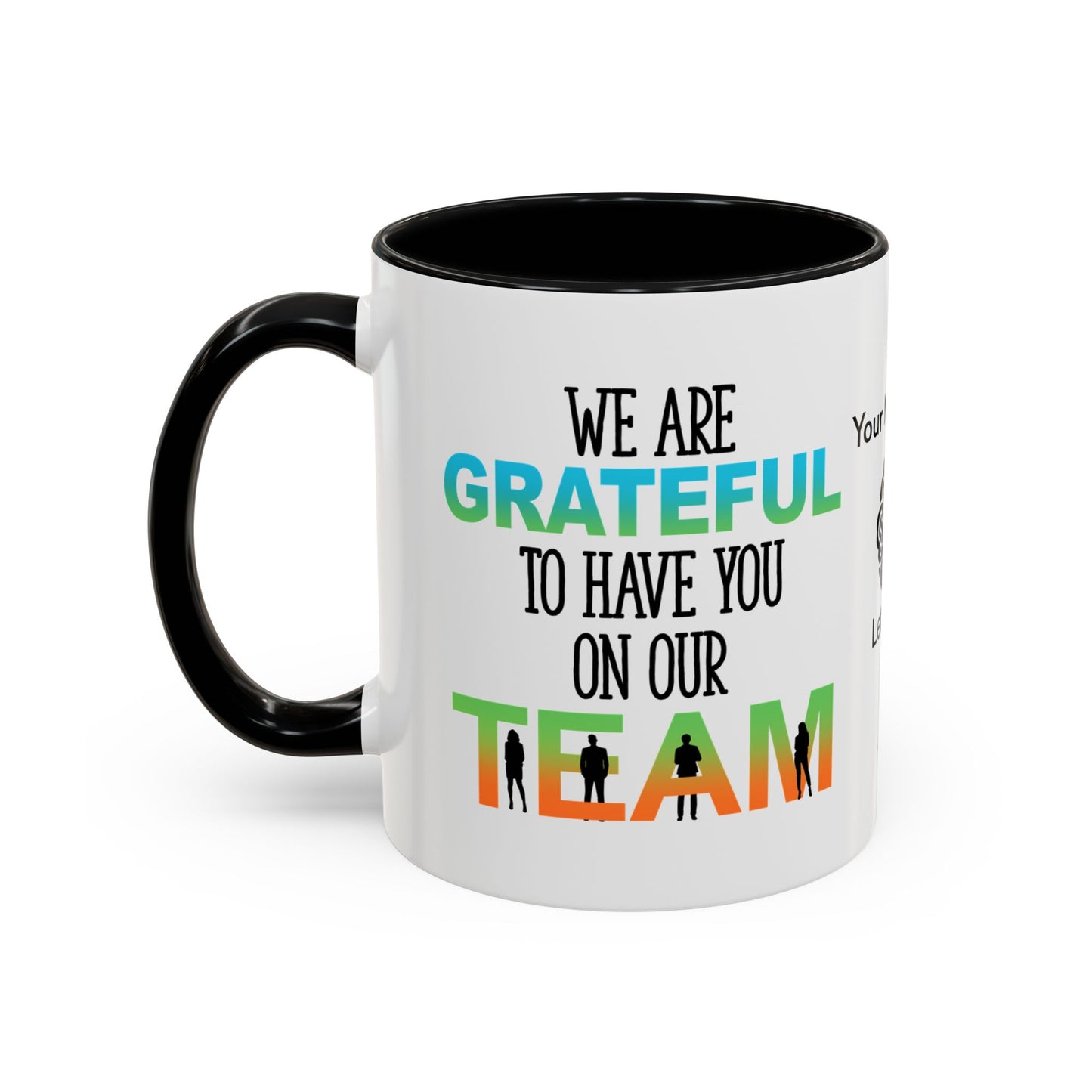 We are grateful to have you on our team - Personalised Accent Coffee Mug
