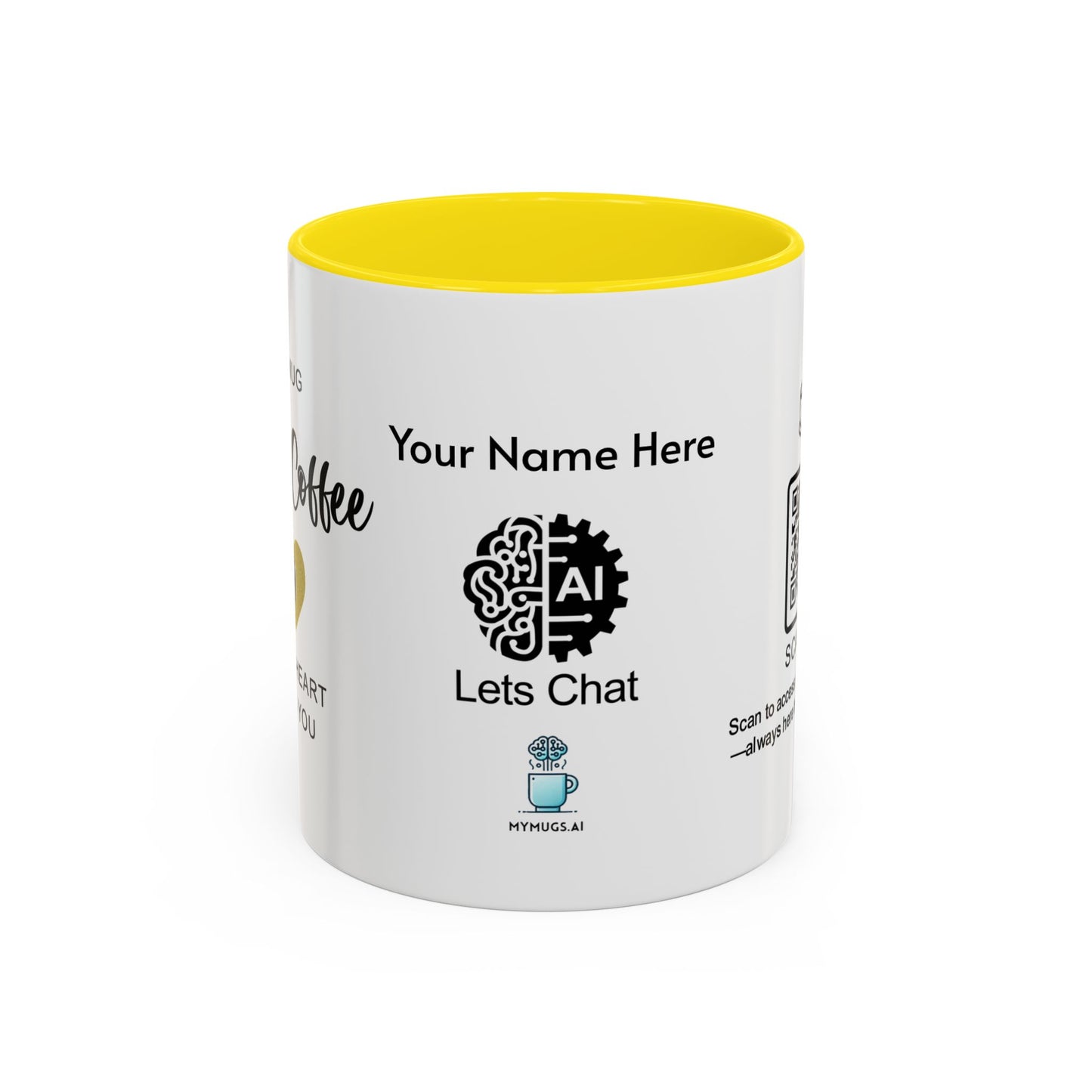 This mug holds coffee, but my heart holds you - Personalised Accent Coffee Mug